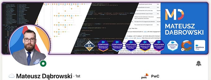 Mateusz' banner on LinkedIn Mateusz' banner on LinkedIn